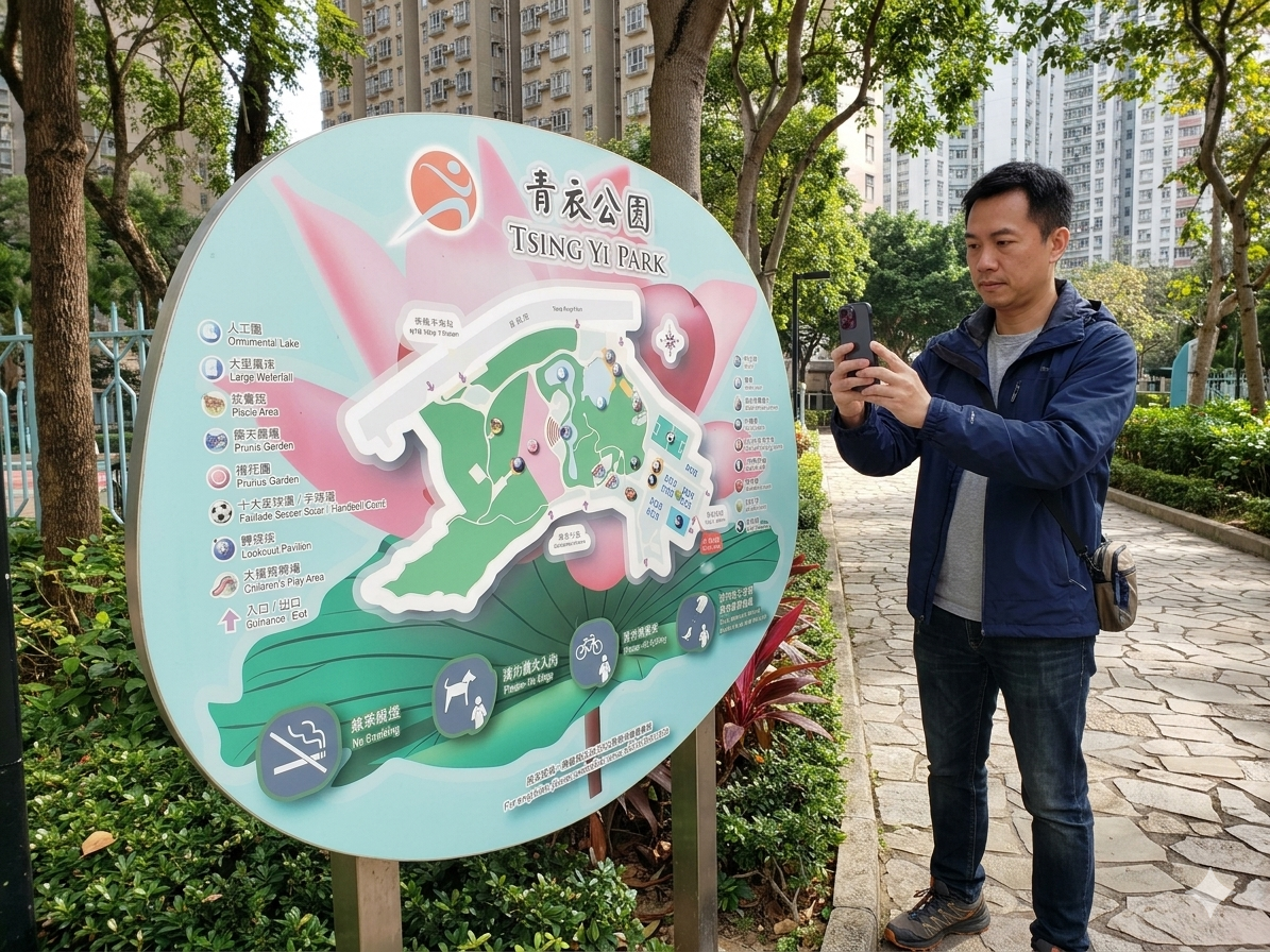 用戶在青衣公園打卡示範